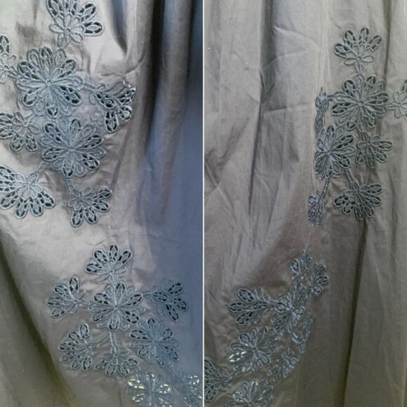 NWT Moon River Navy Blue Sleeveless Mixed Media Midi Dress - Picture 11 of 12